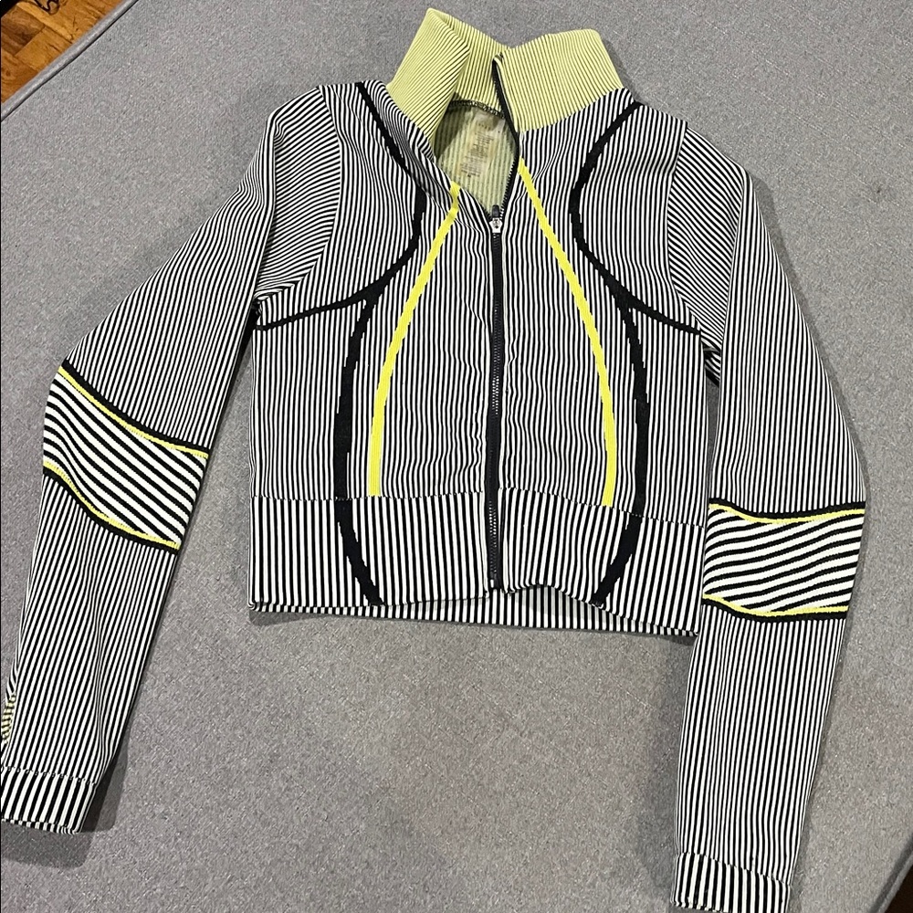Love Poem Striped Blue and Yellow Activewear jacket Top